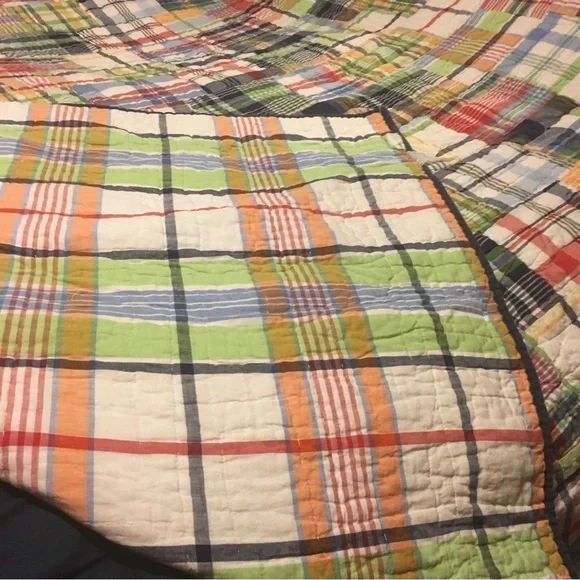 Pottery Barn Kids Full size plaid Madras reversible comforter